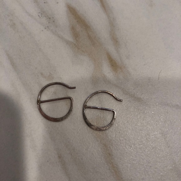 Melissa Joy Manning Sterling Silver Hoop Earrings - Picture 3 of 5